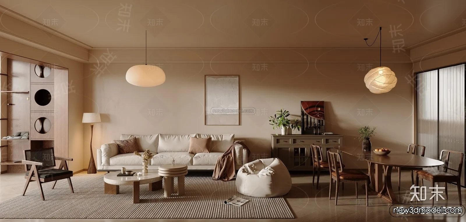 Living Room – 3D Interior Scene – French Style – 056