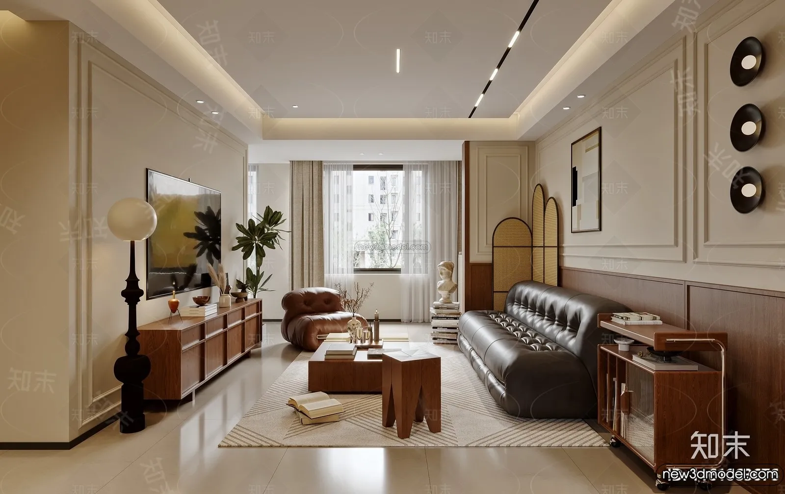 Living Room – 3D Interior Scene – French Style – 060