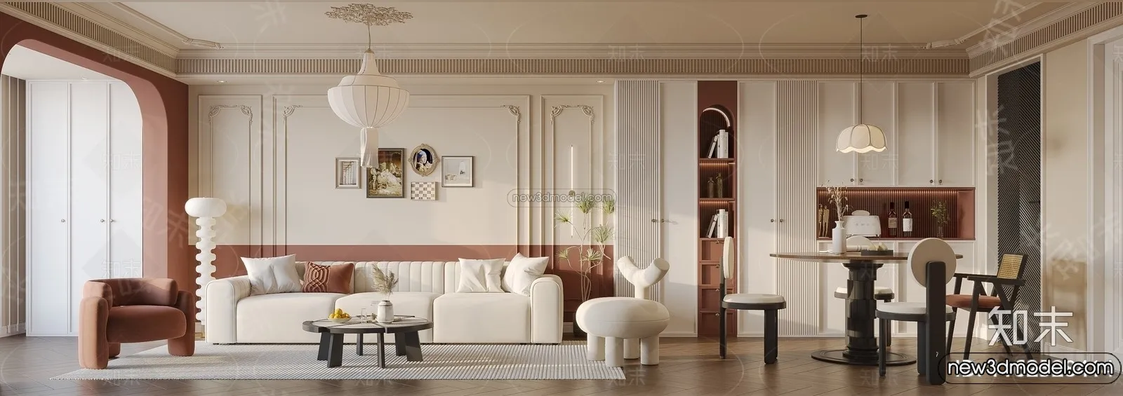 Living Room – 3D Interior Scene – French Style – 061