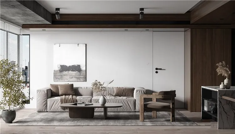 Living Room 3D Interior Scene Model – Wabi Sabi Style – 009 Living Room 3D Interior Scene Model – Wabi Sabi Style – 009