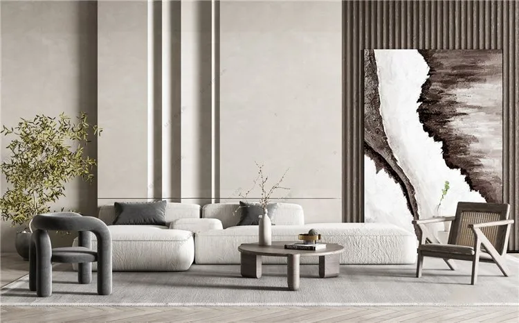 Living Room 3D Interior Scene Model – Wabi Sabi Style – 011 Living Room 3D Interior Scene Model – Wabi Sabi Style – 011