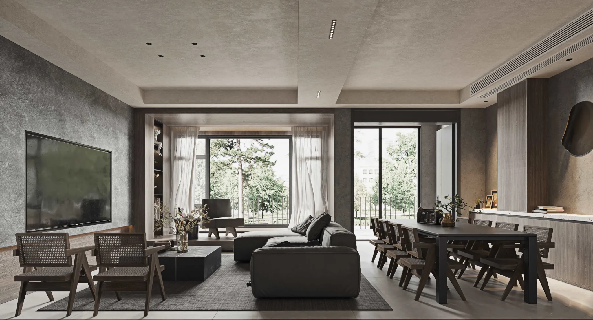 Living Room 3D Interior Scene Model – Wabi Sabi Style – 048 Living Room 3D Interior Scene Model – Wabi Sabi Style – 048