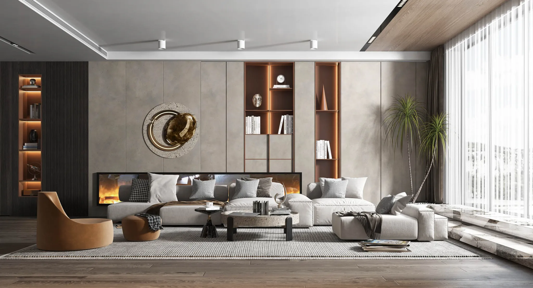 Living Room 3D Interior Scene Model – Wabi Sabi Style – 050 Living Room 3D Interior Scene Model – Wabi Sabi Style – 050