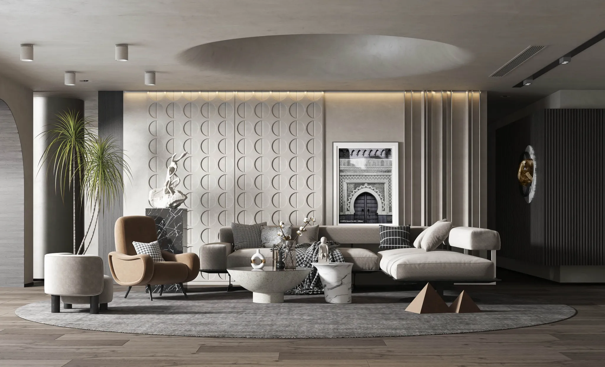 Living Room 3D Interior Scene Model – Wabi Sabi Style – 052 Living Room 3D Interior Scene Model – Wabi Sabi Style – 052