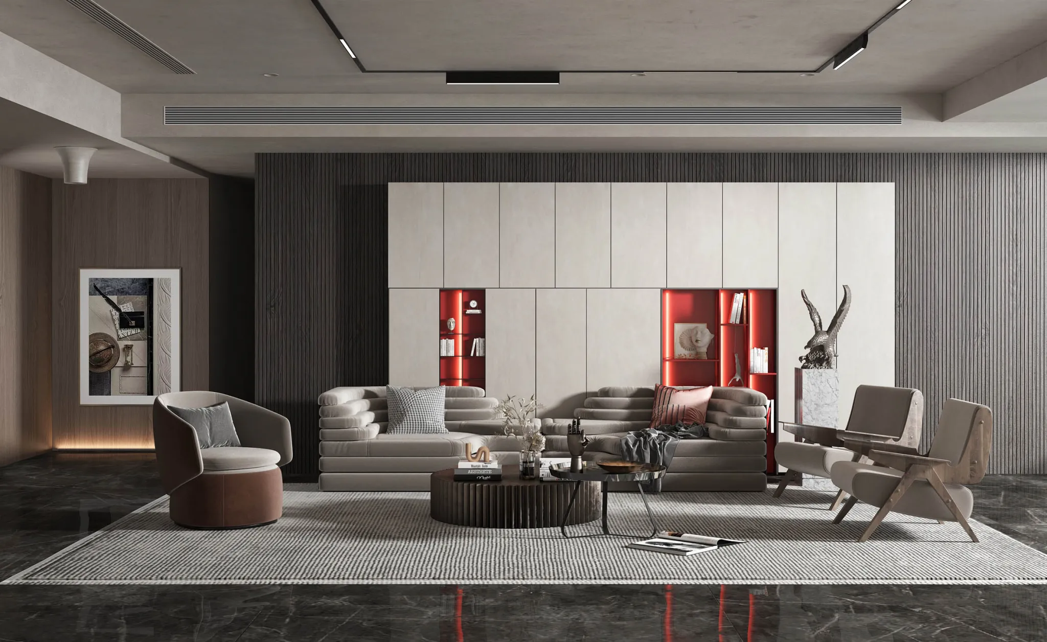 Living Room 3D Interior Scene Model – Wabi Sabi Style – 053 Living Room 3D Interior Scene Model – Wabi Sabi Style – 053