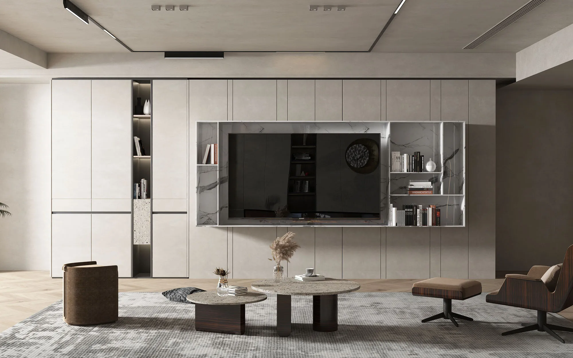 Living Room 3D Interior Scene Model – Wabi Sabi Style – 057 Living Room 3D Interior Scene Model – Wabi Sabi Style – 057