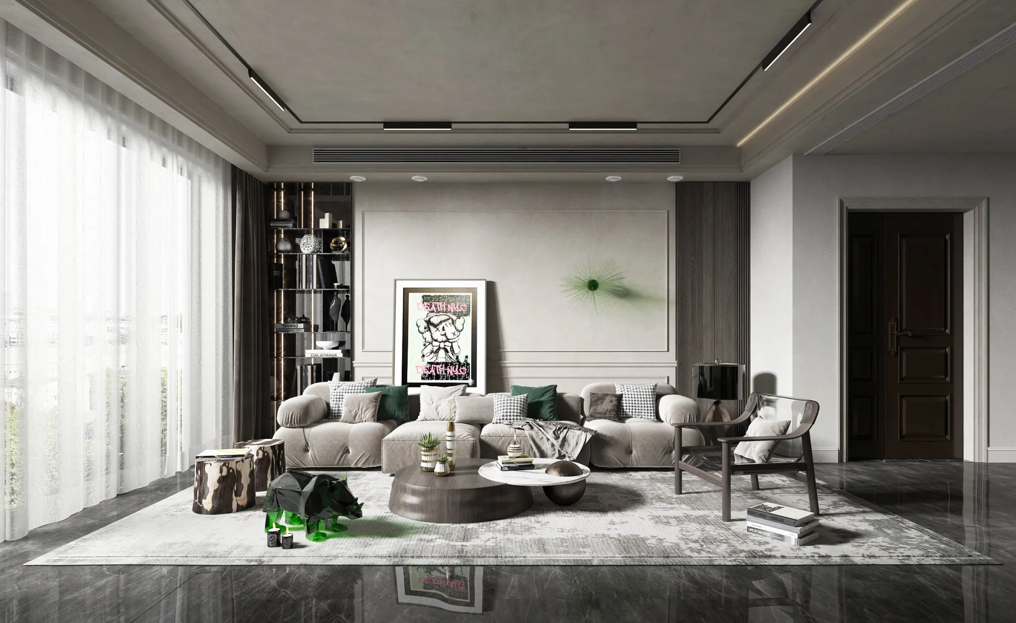 Living Room 3D Interior Scene Model – Wabi Sabi Style – 060 Living Room 3D Interior Scene Model – Wabi Sabi Style – 060