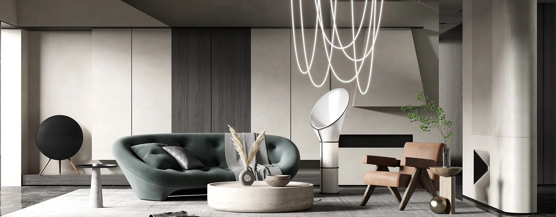 Living Room 3D Interior Scene Model – Wabi Sabi Style – 062 Living Room 3D Interior Scene Model – Wabi Sabi Style – 062