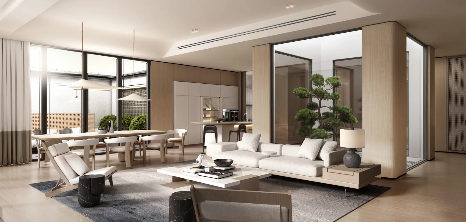 Living Room 3D Interior Scene Model – Wabi Sabi Style – 063 Living Room 3D Interior Scene Model – Wabi Sabi Style – 063