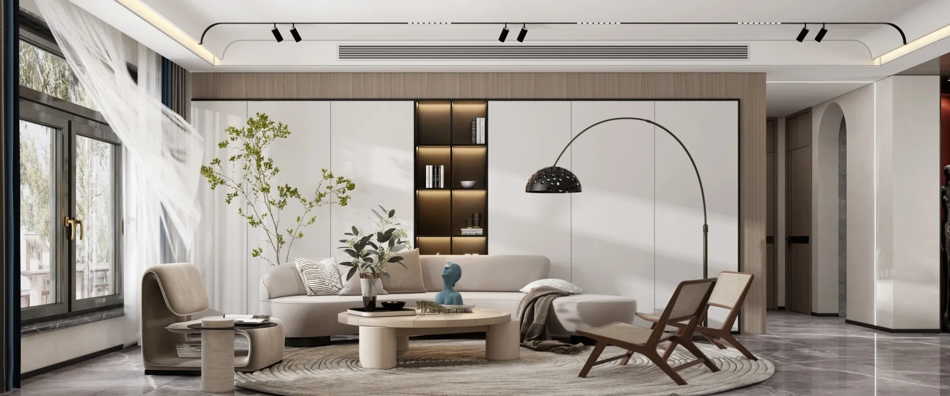 Living Room 3D Interior Scene Model – Wabi Sabi Style – 064 Living Room 3D Interior Scene Model – Wabi Sabi Style – 064