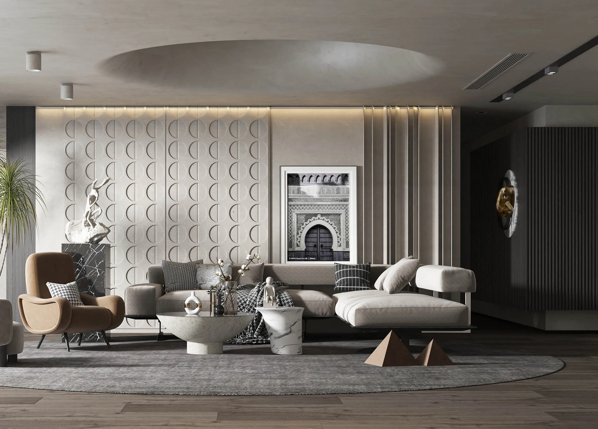 Living Room 3D Interior Scene Model – Wabi Sabi Style – 071 Living Room 3D Interior Scene Model – Wabi Sabi Style – 071