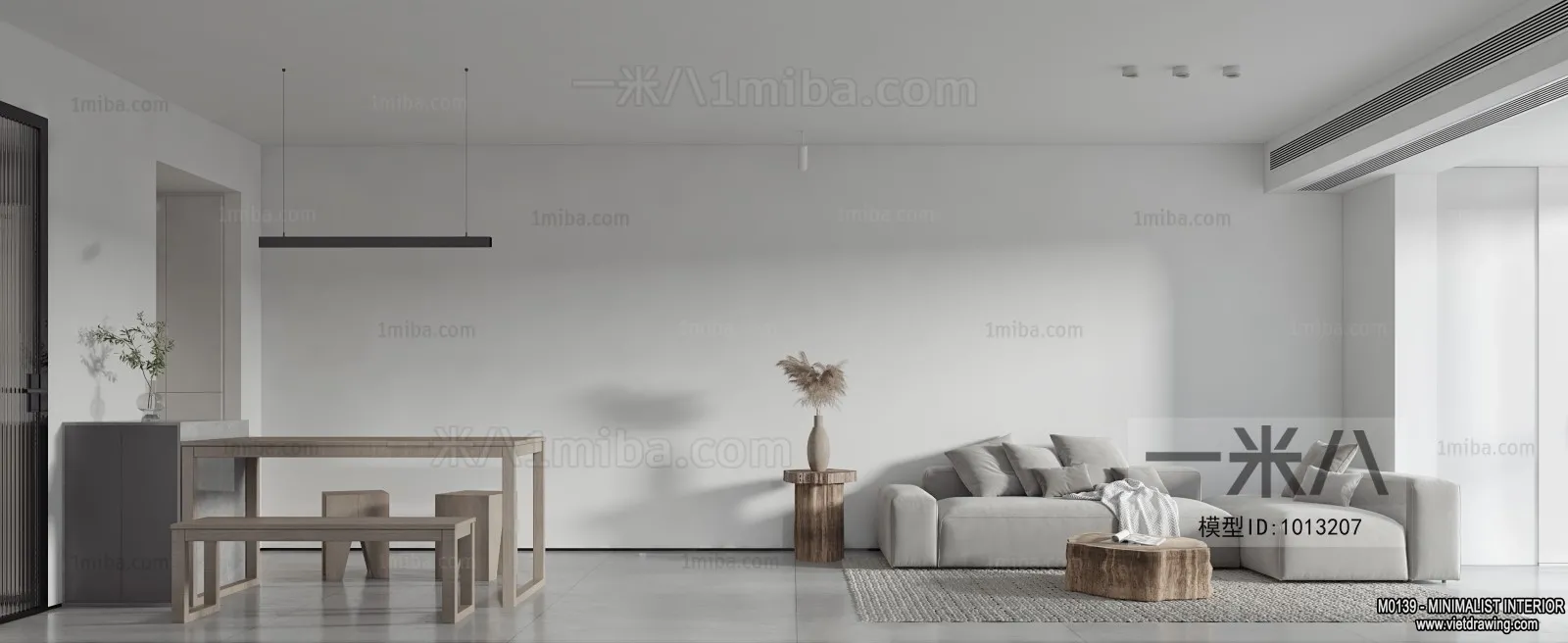 Living Room – Minimalist Style – 3D Interior Scene – 017