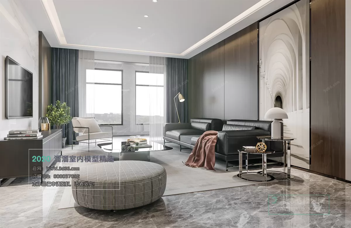 LIVING ROOM – MODERN STYLE – 3D MODELS – VRAY – 002