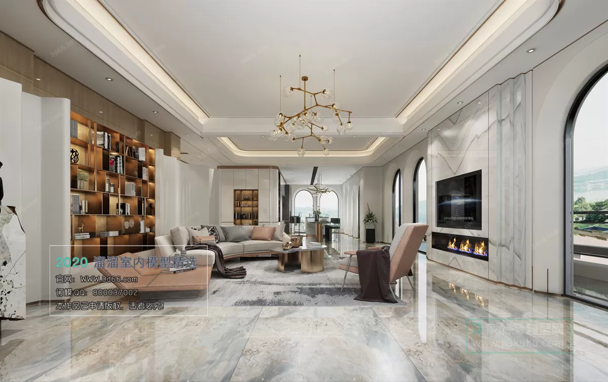 LIVING ROOM – MODERN STYLE – 3D MODELS – VRAY – 011