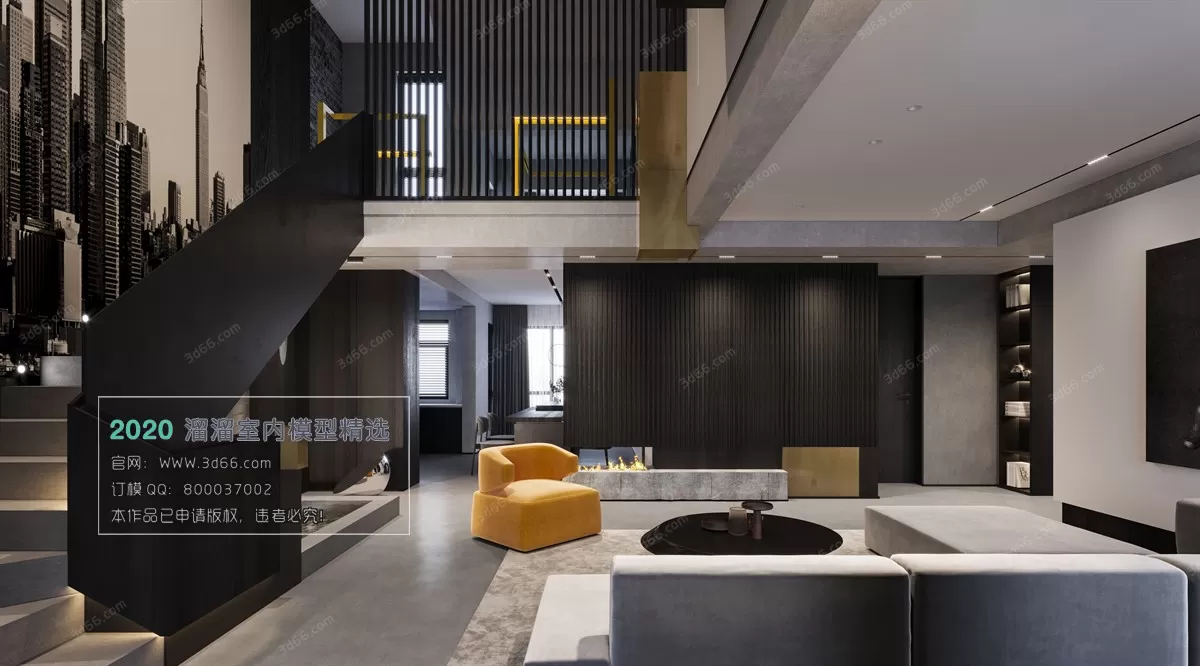 LIVING ROOM – MODERN STYLE – 3D MODELS – CORONA – 109