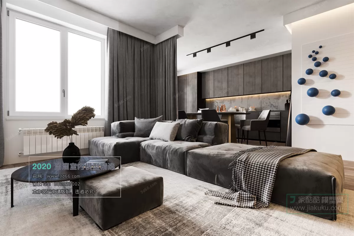 LIVING ROOM – MODERN STYLE – 3D MODELS – CORONA – 110