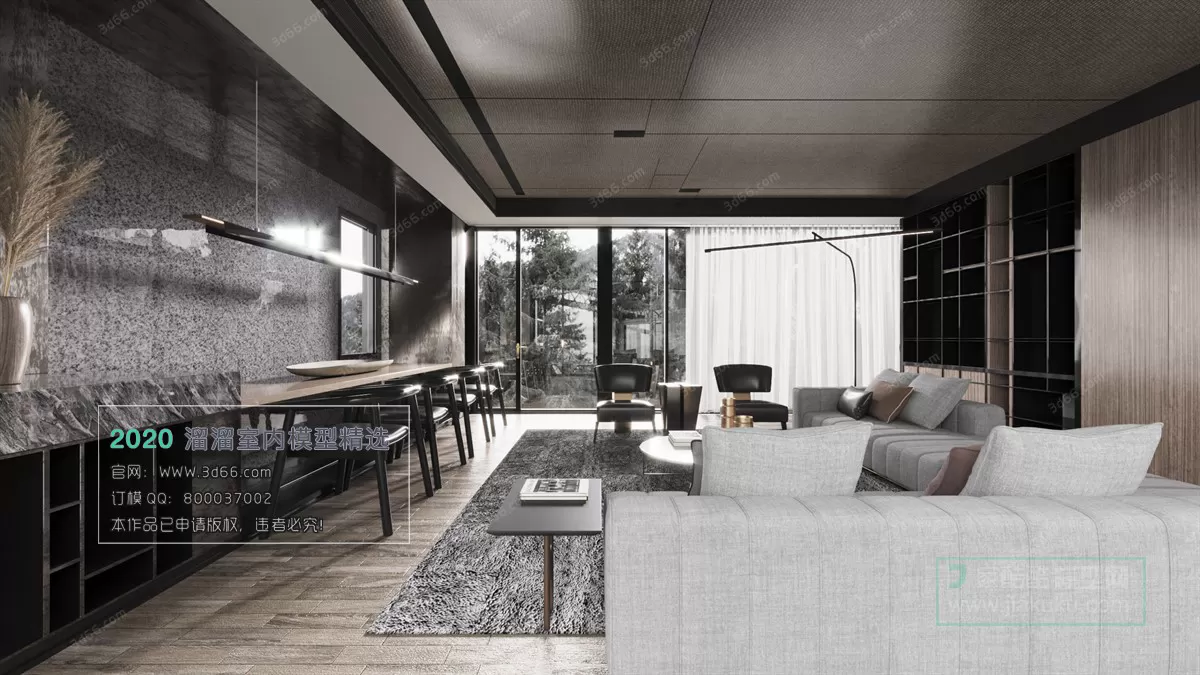 LIVING ROOM – MODERN STYLE – 3D MODELS – CORONA – 111