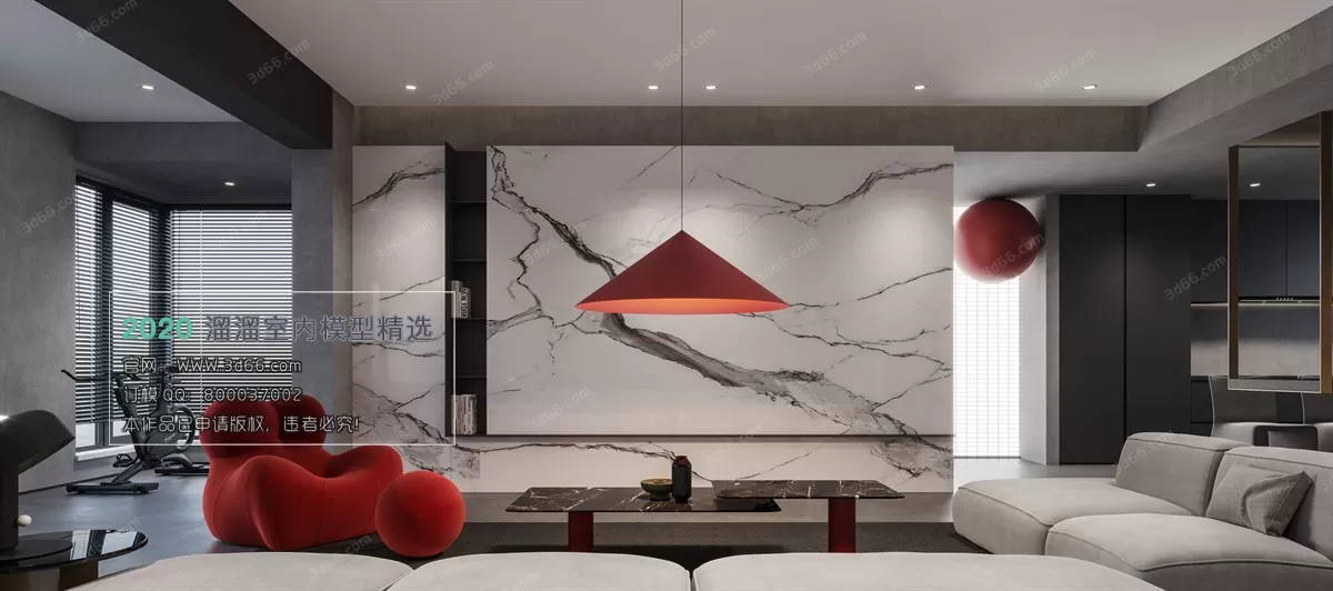 LIVING ROOM – MODERN STYLE – 3D MODELS – CORONA – 118