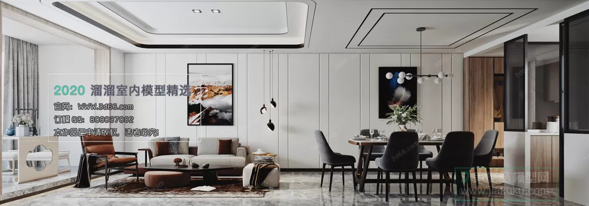 LIVING ROOM – MODERN STYLE – 3D MODELS – VRAY – 013