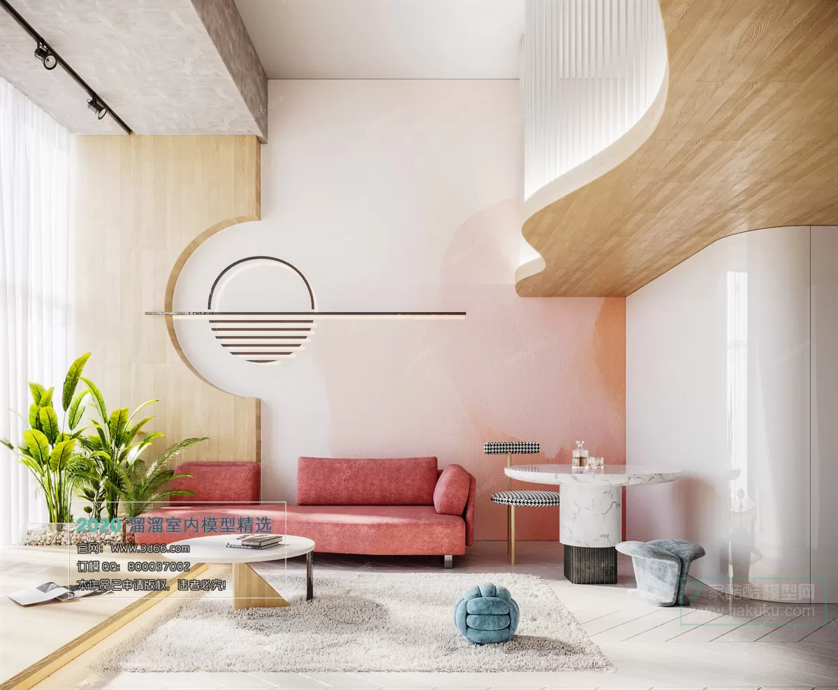 LIVING ROOM – MODERN STYLE – 3D MODELS – CORONA – 123