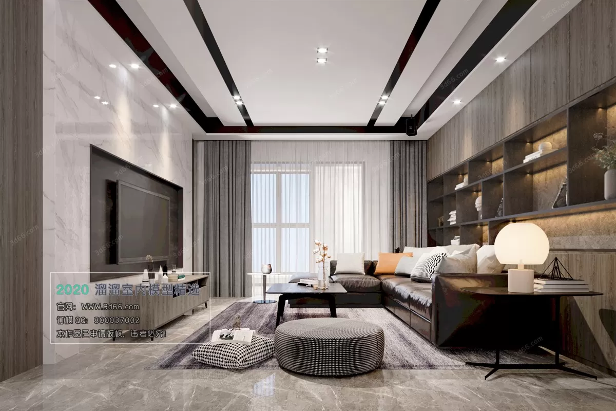 LIVING ROOM – MODERN STYLE – 3D MODELS – CORONA – 125