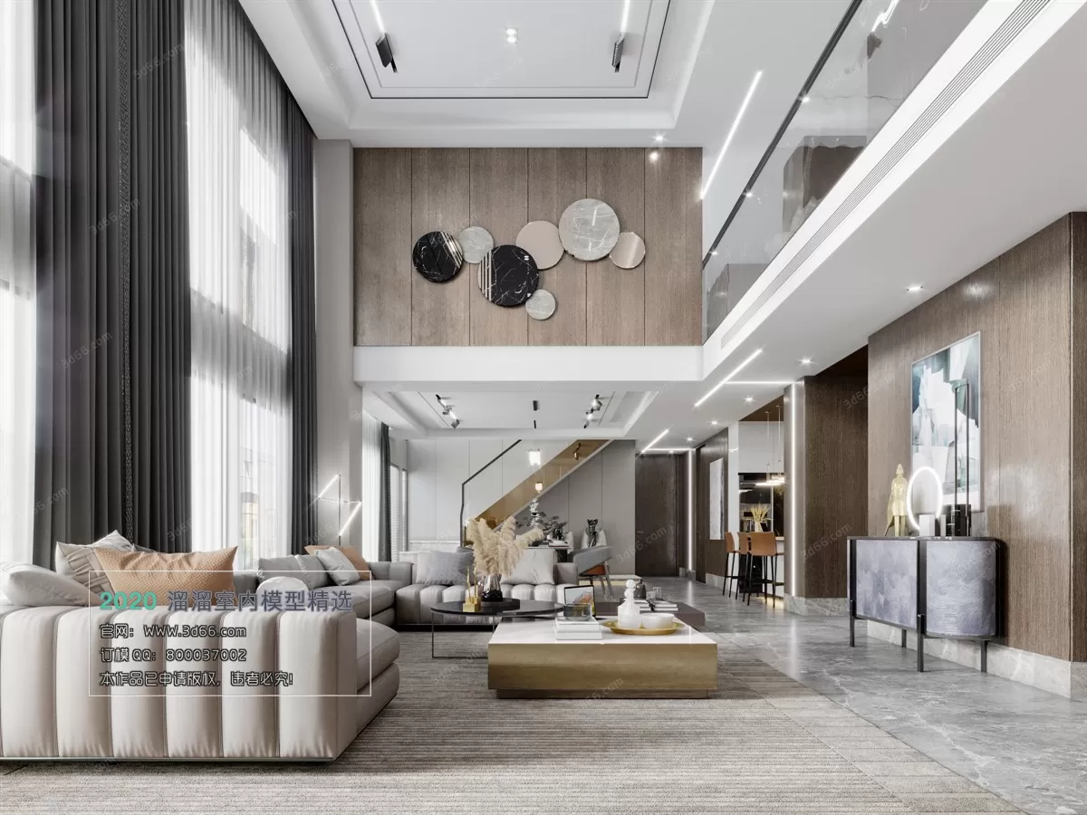 LIVING ROOM – MODERN STYLE – 3D MODELS – CORONA – 126