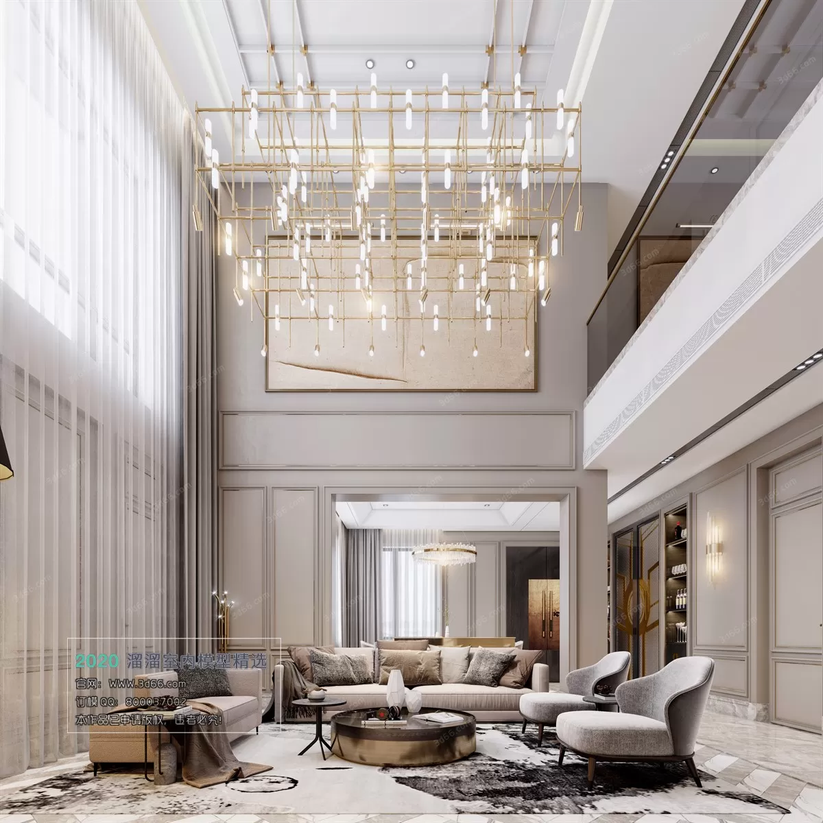 LIVING ROOM – MODERN STYLE – 3D MODELS – CORONA – 128