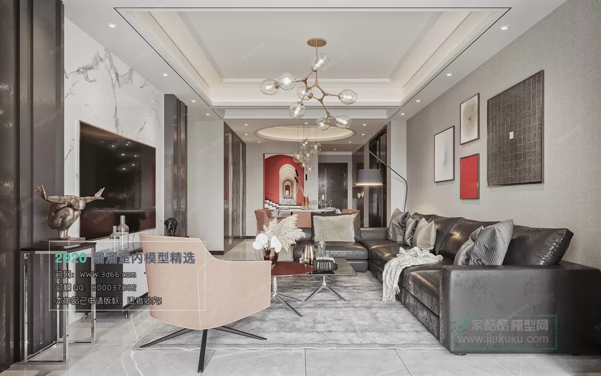 LIVING ROOM – MODERN STYLE – 3D MODELS – CORONA – 131