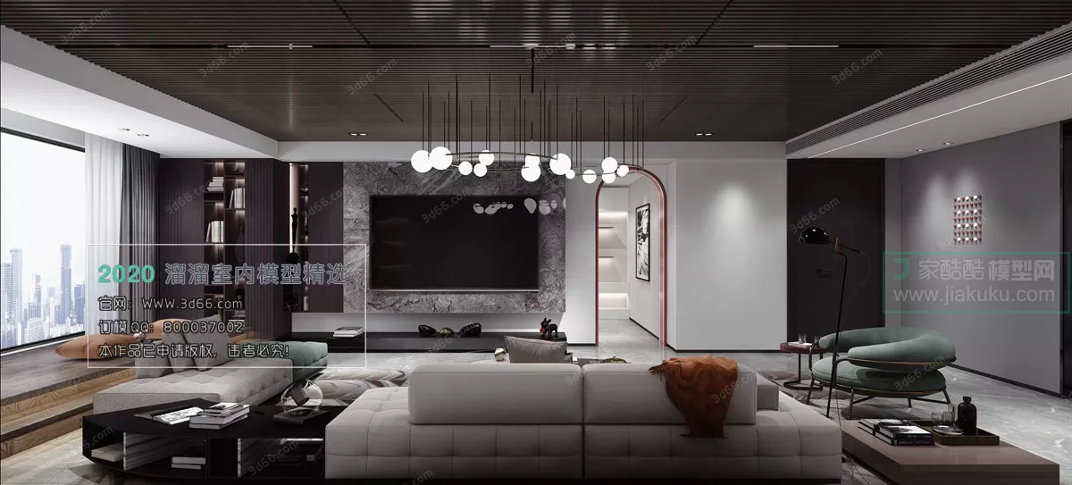 LIVING ROOM – MODERN STYLE – 3D MODELS – VRAY – 015