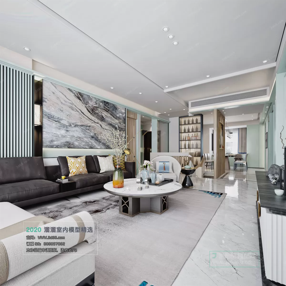 LIVING ROOM – CHINESE STYLE – 3D MODELS – VRAY – 002