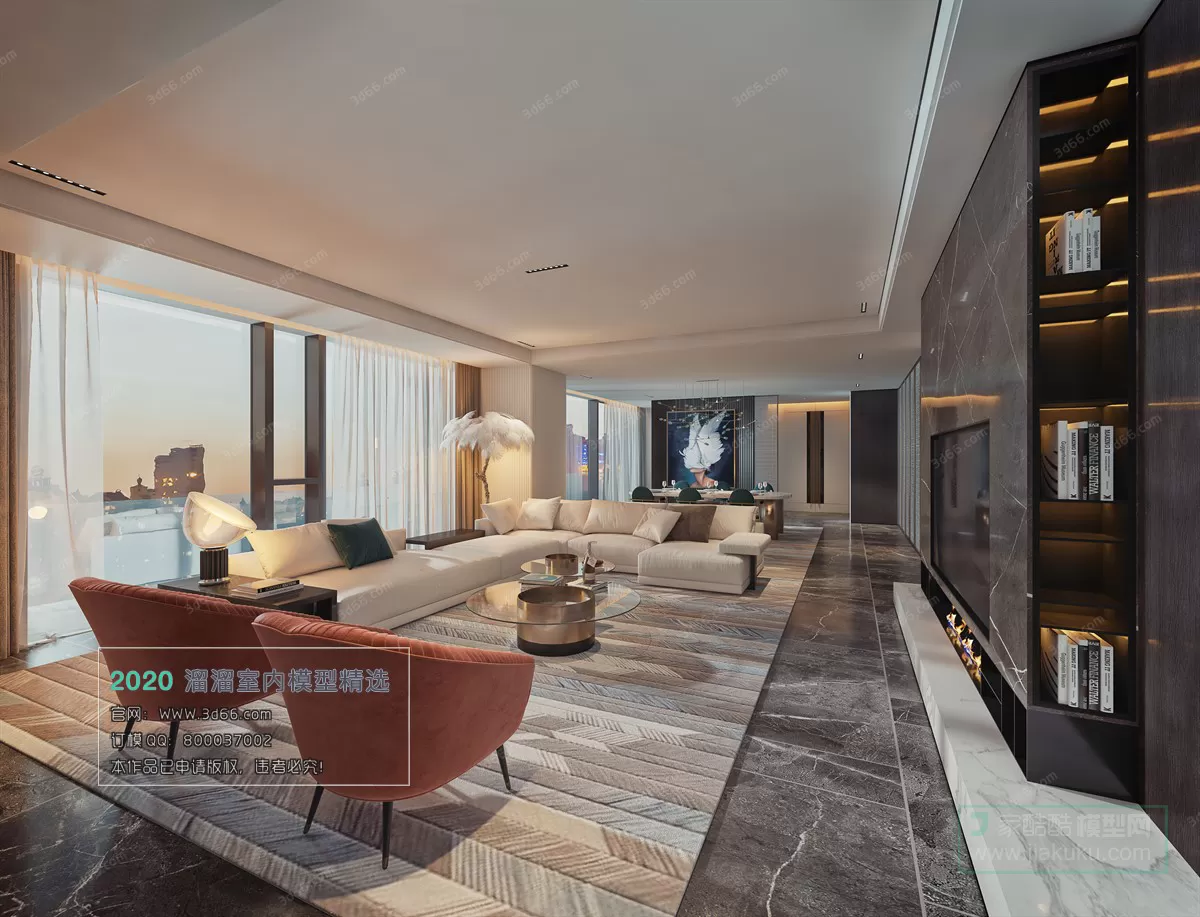 LIVING ROOM – MODERN STYLE – 3D MODELS – VRAY – 016