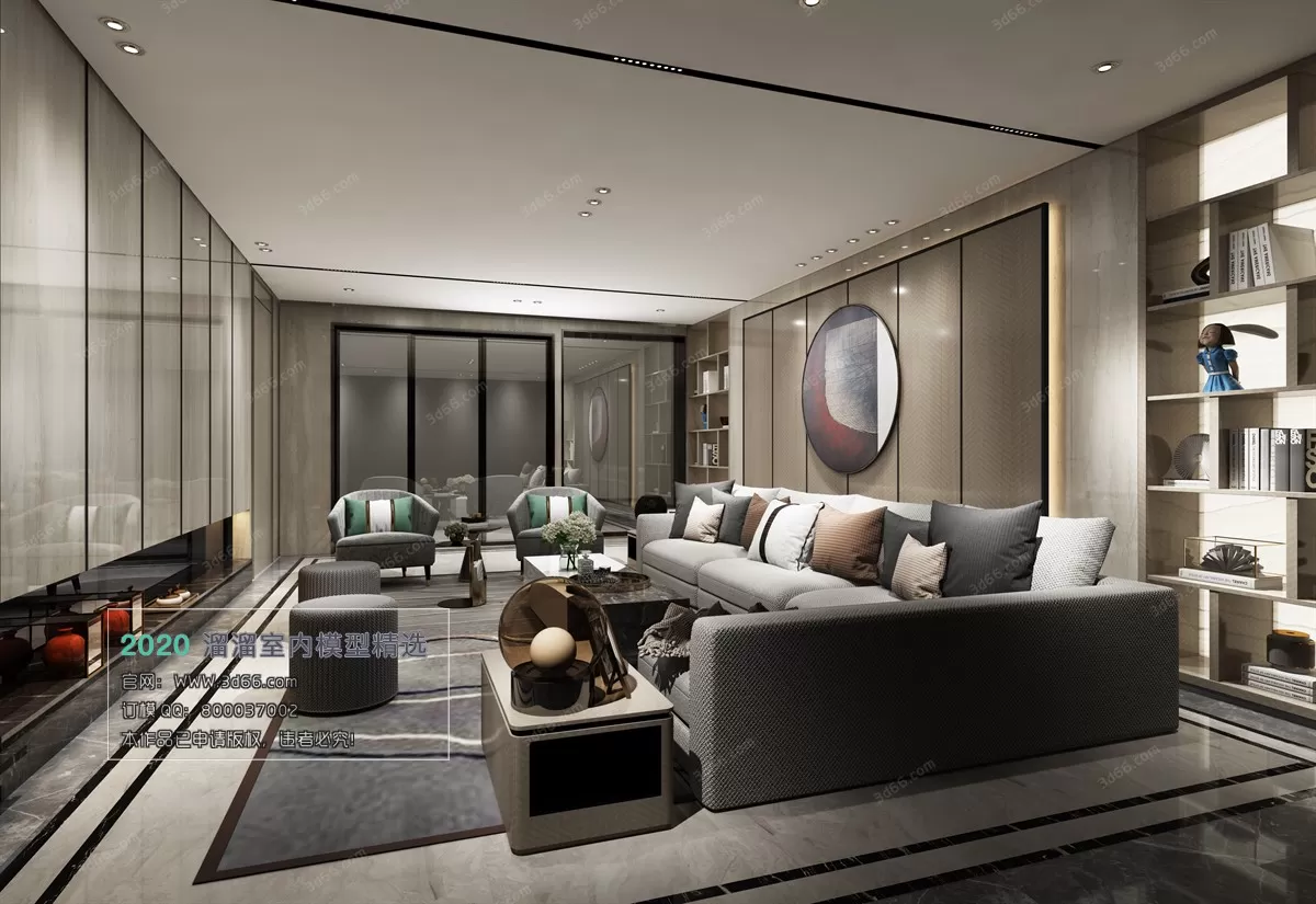 LIVING ROOM – MODERN STYLE – 3D MODELS – VRAY – 017