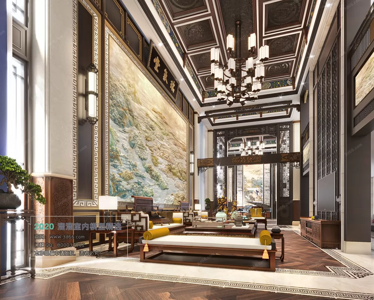 LIVING ROOM – CHINESE STYLE – 3D MODELS – CORONA – 026