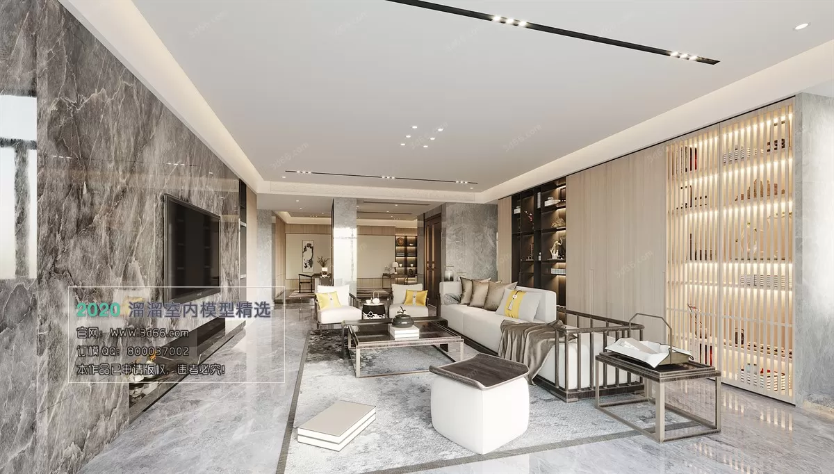 LIVING ROOM – CHINESE STYLE – 3D MODELS – CORONA – 030