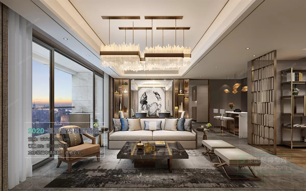 LIVING ROOM – MODERN STYLE – 3D MODELS – VRAY – 022