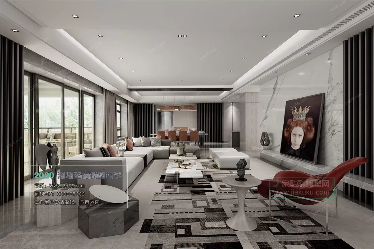 LIVING ROOM – MODERN STYLE – 3D MODELS – VRAY – 024