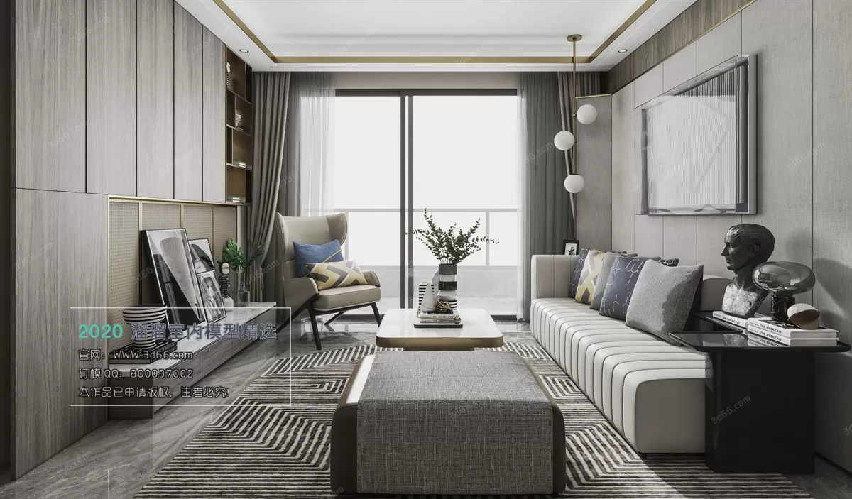 LIVING ROOM – MODERN STYLE – 3D MODELS – VRAY – 027