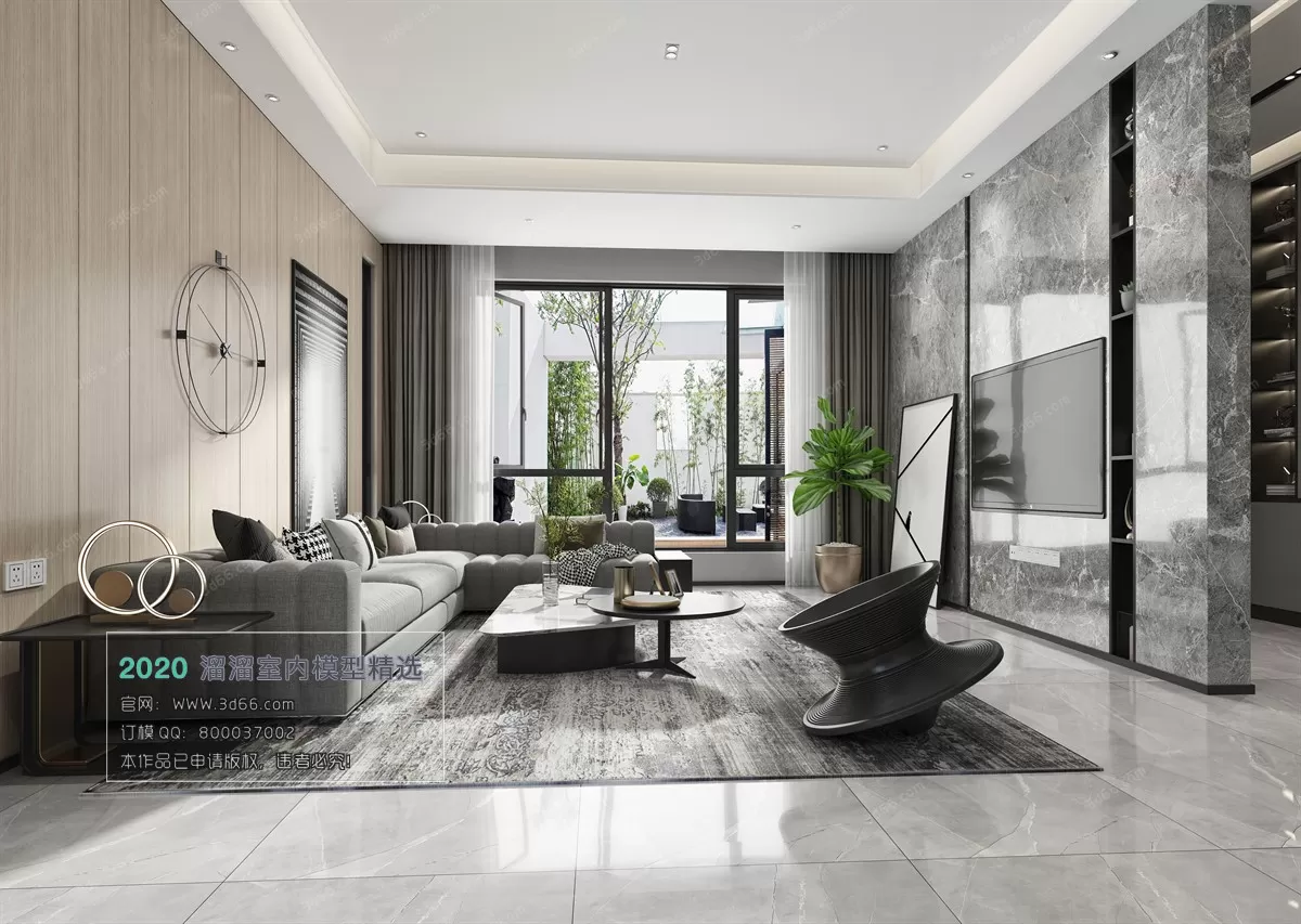 LIVING ROOM – MODERN STYLE – 3D MODELS – VRAY – 032