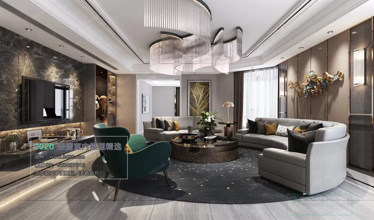 LIVING ROOM – MODERN STYLE – 3D MODELS – VRAY – 034