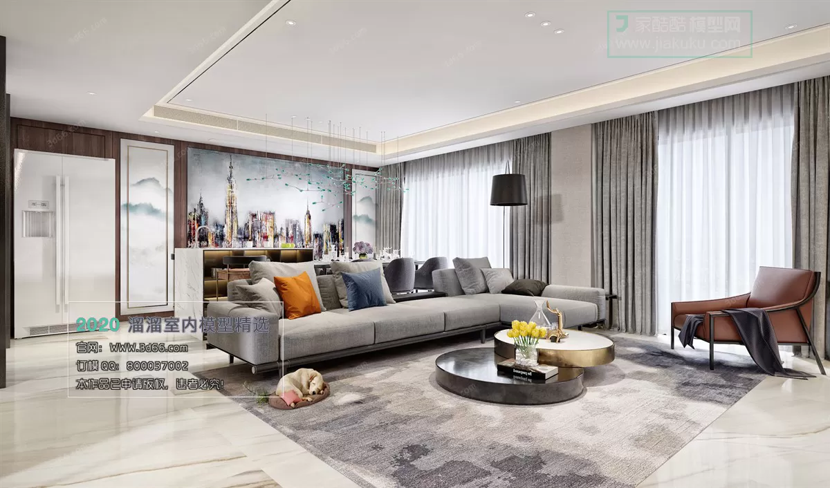 LIVING ROOM – MODERN STYLE – 3D MODELS – VRAY – 035