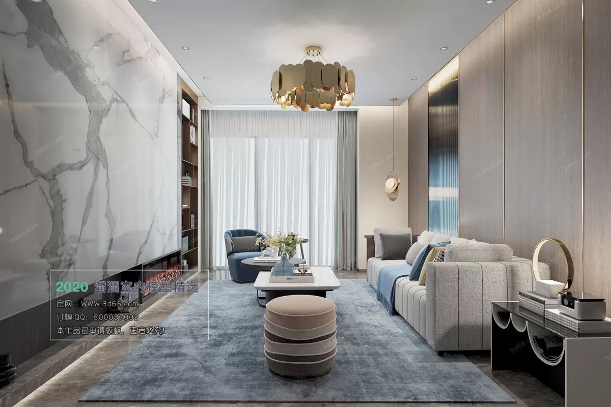 LIVING ROOM – MODERN STYLE – 3D MODELS – VRAY – 046