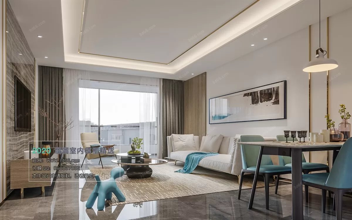 LIVING ROOM – MODERN STYLE – 3D MODELS – VRAY – 048