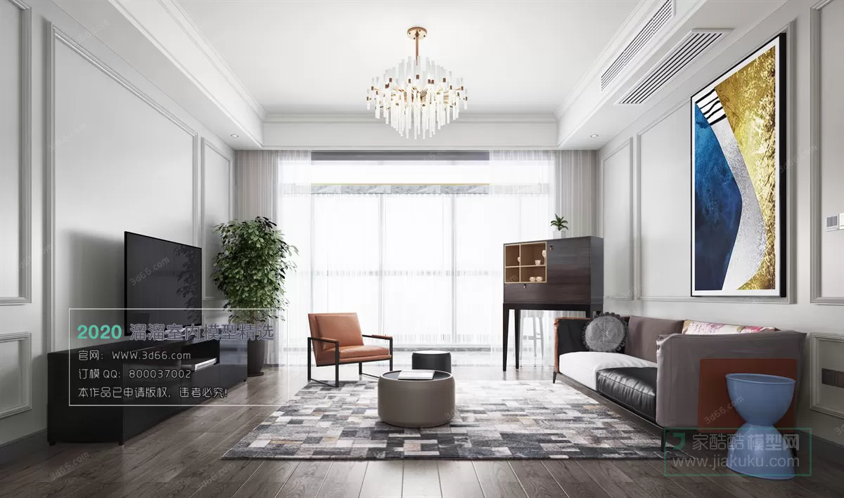 LIVING ROOM – MODERN STYLE – 3D MODELS – VRAY – 056