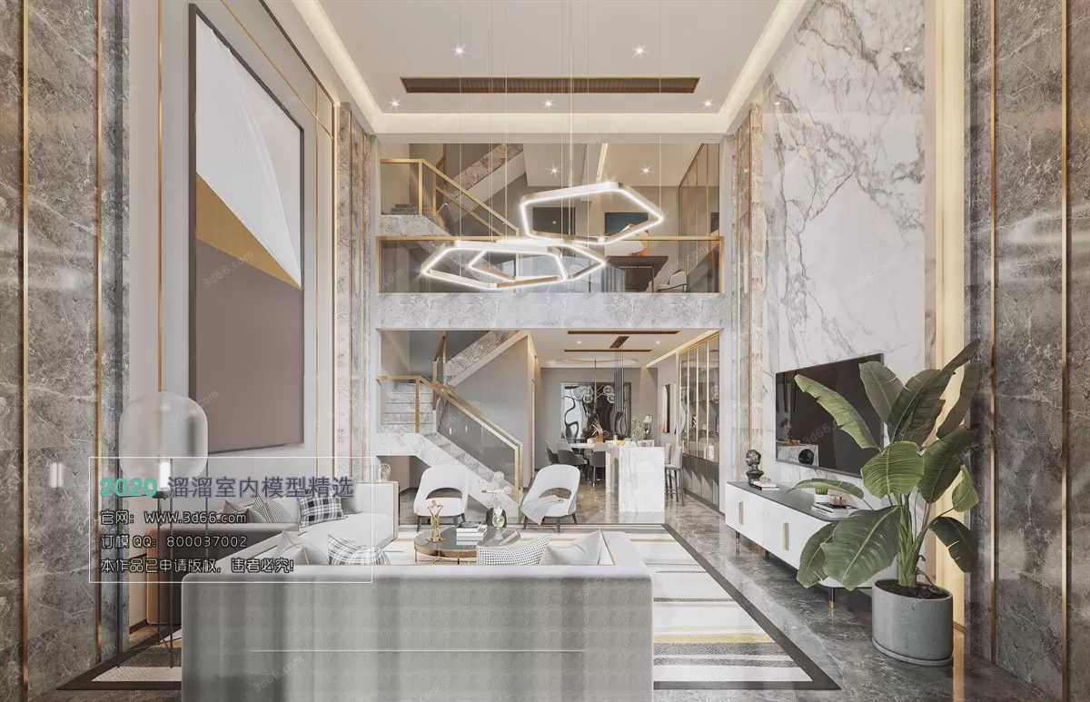 LIVING ROOM – MODERN STYLE – 3D MODELS – CORONA – 060