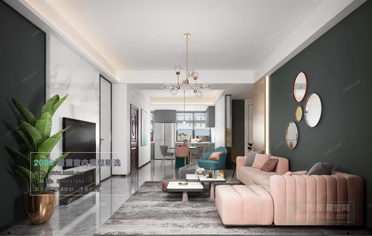 LIVING ROOM – MODERN STYLE – 3D MODELS – VRAY – 007