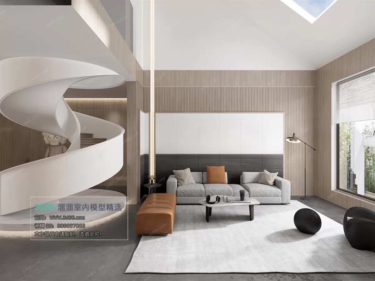 LIVING ROOM – MODERN STYLE – 3D MODELS – CORONA – 075