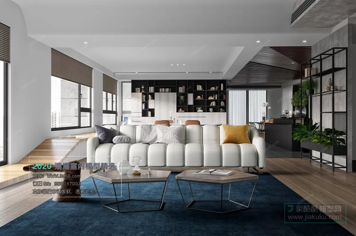 LIVING ROOM – MODERN STYLE – 3D MODELS – CORONA – 078