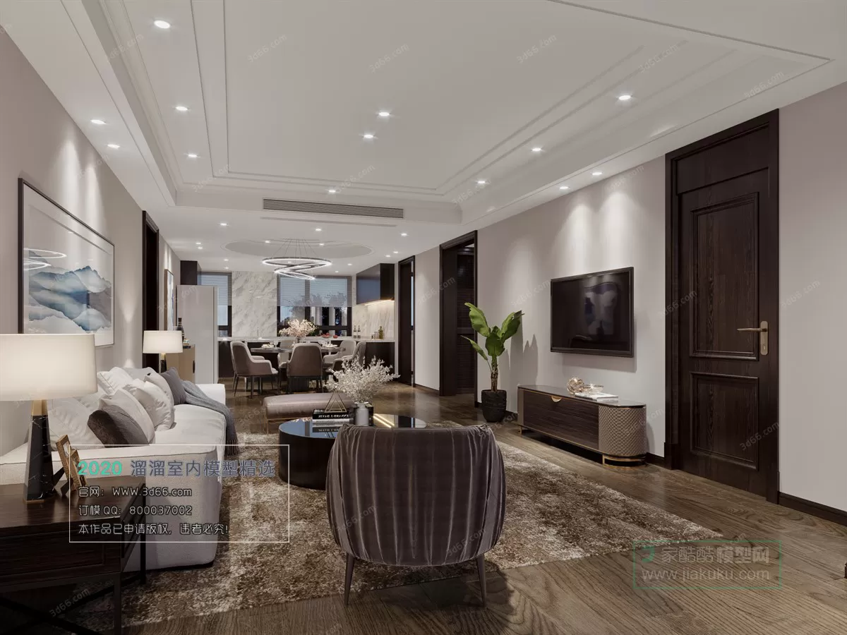 LIVING ROOM – MODERN STYLE – 3D MODELS – CORONA – 079