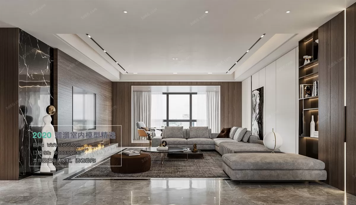 LIVING ROOM – MODERN STYLE – 3D MODELS – CORONA – 082