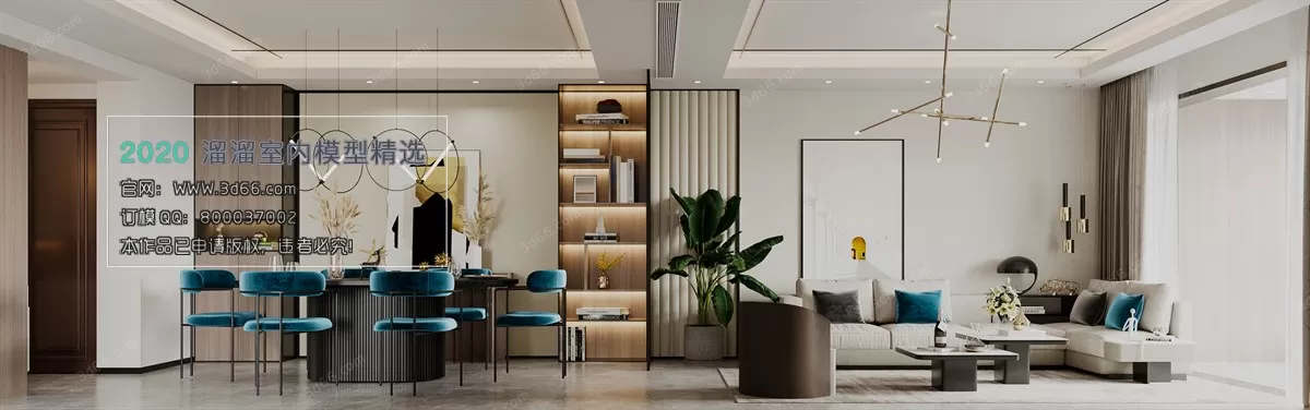 LIVING ROOM – MODERN STYLE – 3D MODELS – CORONA – 087